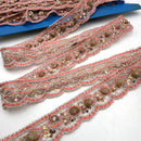 1.25" Seashell  | Beaded, Sequin Lace