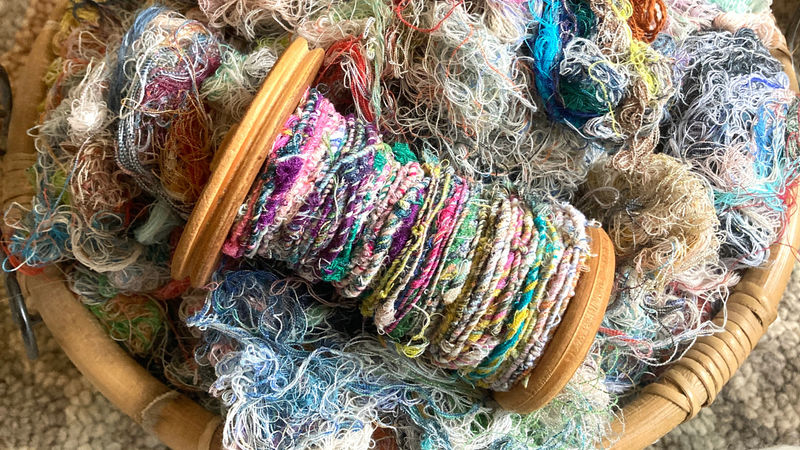 Spinning Stray Thread into Yarn