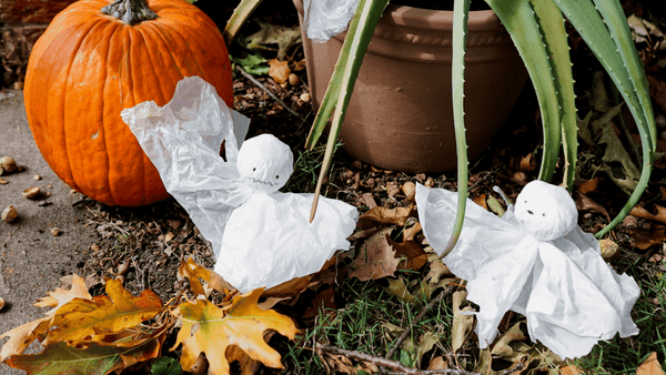 Make Your Own Grocery Bag Ghosts
