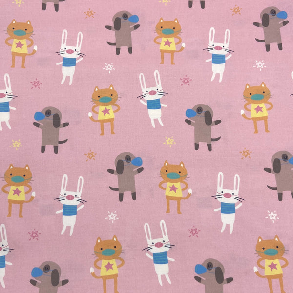 Animal Friends Pink | Mask Up | Quilting Cotton