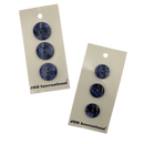 Two cards with purple buttons on a white background