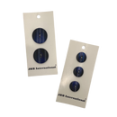 Two packages of JHB International buttons on a white background
