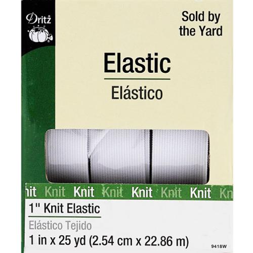 1" White | Dritz Knit Elastic | By the Yard