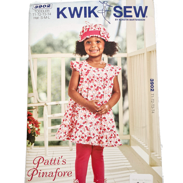 Kwik Sew 3902 | "Patti's Pinafore" - Sizes T1-T4 | Uncut, Unused, Factory Folded Sewing Pattern