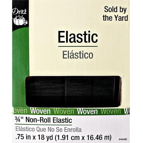 3/4" Black | Dritz Non-Roll Elastic | By the Yard