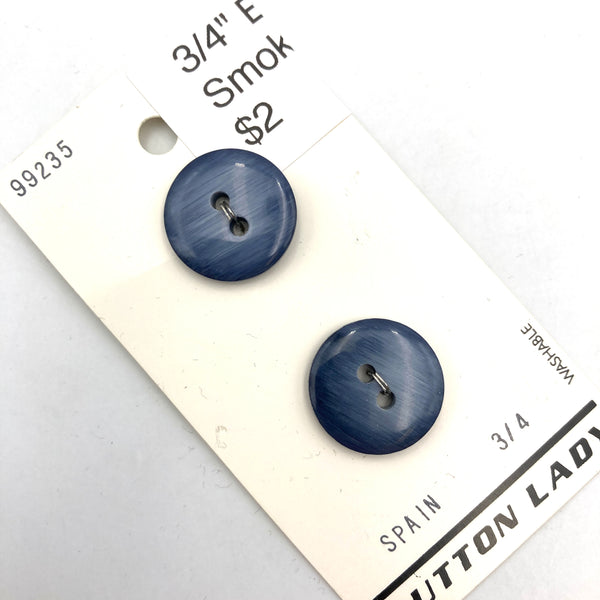 3/4" Blue Smoke | Plastic Buttons