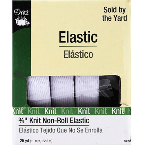 3/4" White | Dritz Knit Non-Roll Elastic | By the Yard