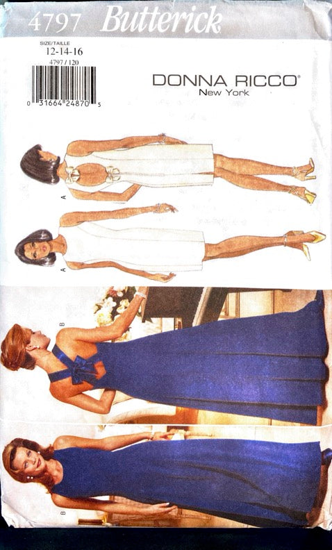 Butterick 4797 Donna Ricco | Misses' Dresses | Size 12-16