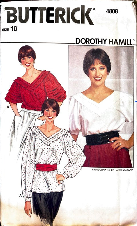 Butterick 4808 Dorothy Hamill | Misses' Blouse | Size 10