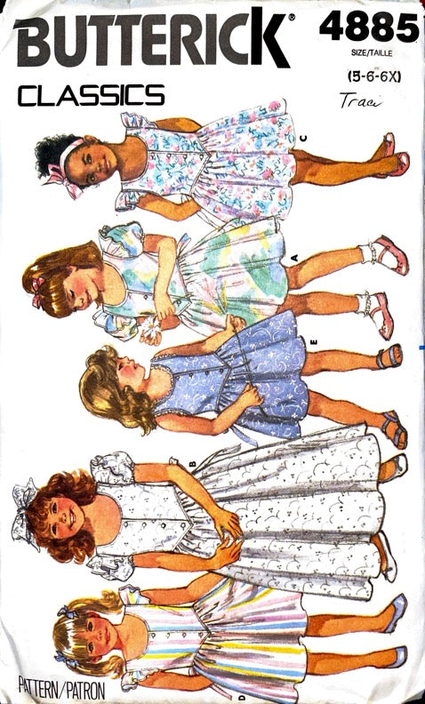 Butterick Classics 4885 | Children's Dress | Size 5-6-6x