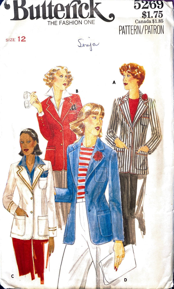 Butterick 5269 | Misses' Blazer | Size 12