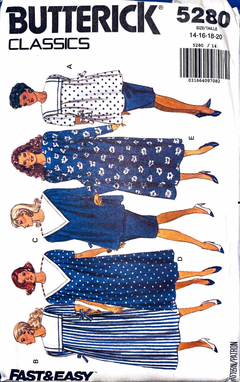 Butterick Classics 5280 | Misses' Petite Maternity Dress, Top, & Skirt | Size 14-20