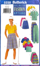 Butterick 5550 | Misses' Top, Skort, Shorts, & Pants | Size 8-12