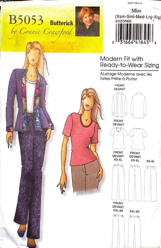 Butterick B5053 Connie Crawford | Misses'/Women's Jacket, Blouse, & Pants | Size XS-XLG