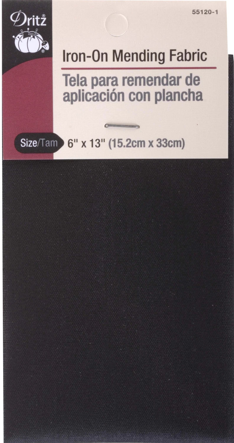 Black | Iron-On Mending Fabric | Dritz