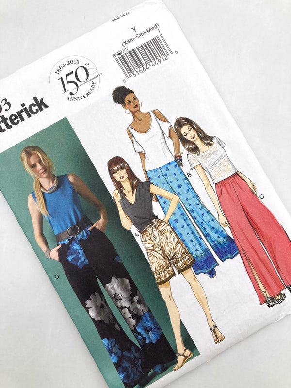 Butterick B5893 | Adult's Shorts and Pants | Sizes Xsm-Med