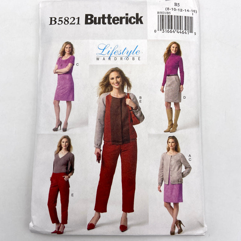 Butterick B5821 | Misses Jacket, Dress, Skirt and Pants | Sizes 8-16