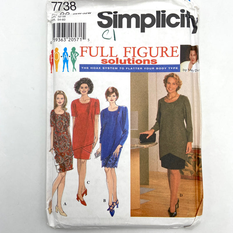 Simplicity 7738 | Adult Dress  | Sizes 26W - 32W