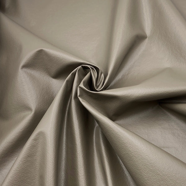 Greige | Flannel Backed Faux Leather | Upholstery Vinyl