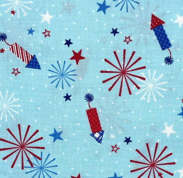 Fireworks Blue | Red, White & Bloom | Quilting Cotton