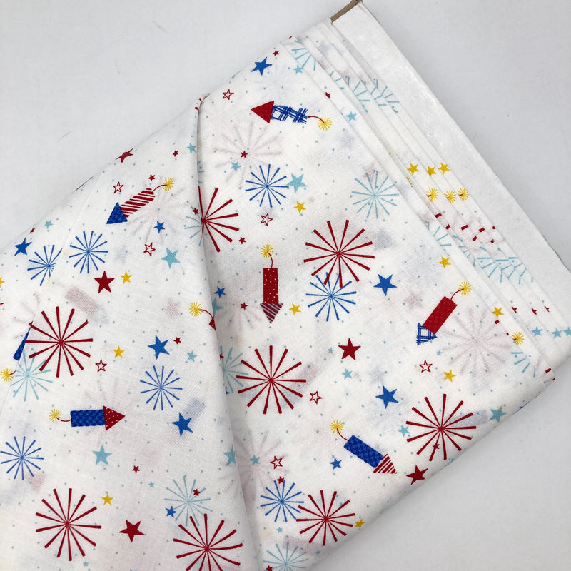 Fireworks White | Red, White & Bloom | Quilting Cotton