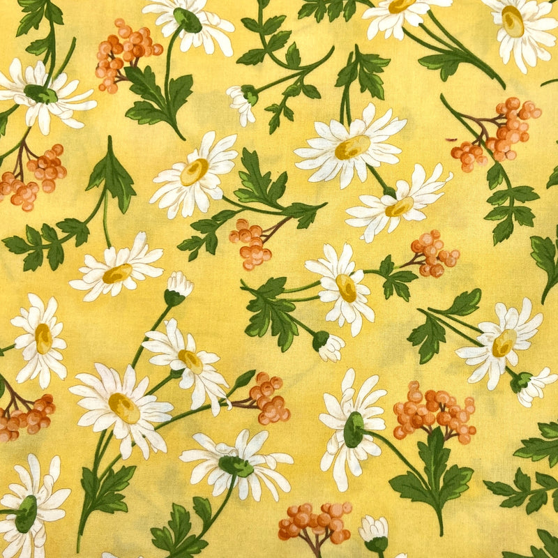 Daisies and Berries Yellow | Fresh as a Daisy | Quilting Cotton