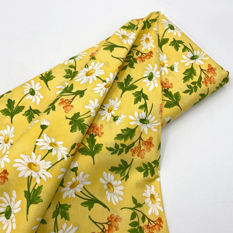 Daisies and Berries Yellow | Fresh as a Daisy | Quilting Cotton