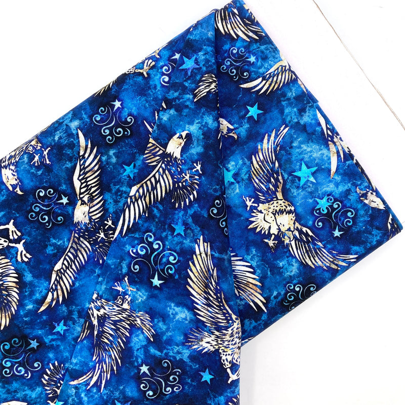 Freedom Eagle Toss Blue | Liberty, Glory, Freed | Quilting Cotton