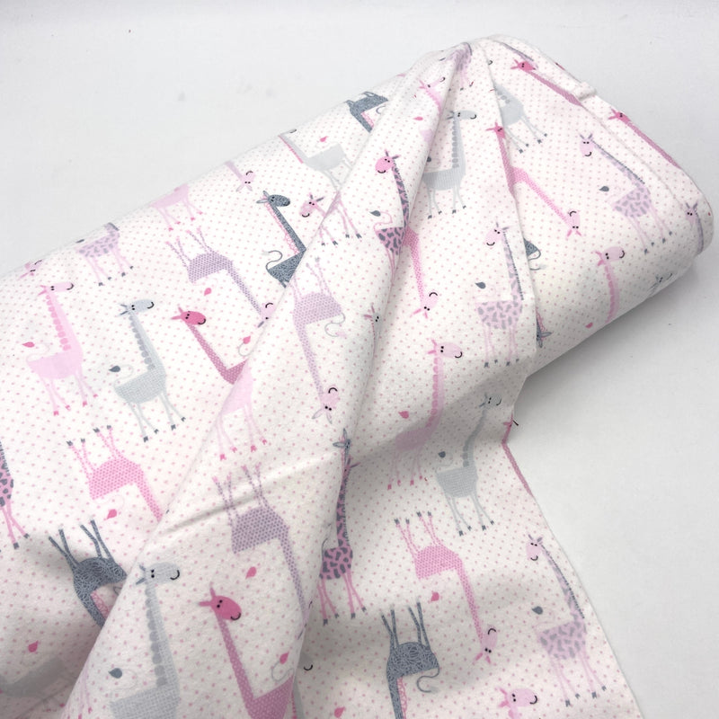 Giraffes Pink | Cotton Flannel