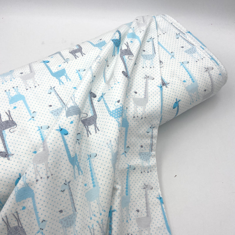 Giraffes Blue | Cotton Flannel