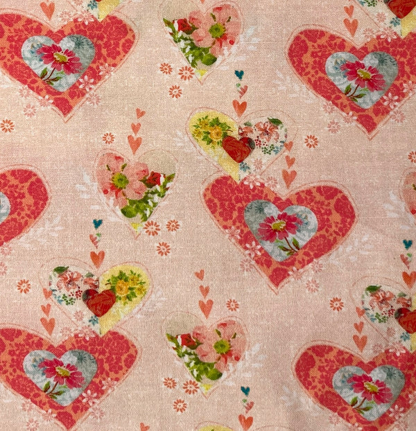 Hearts Light Rose | Be the Light | Quilting Cotton