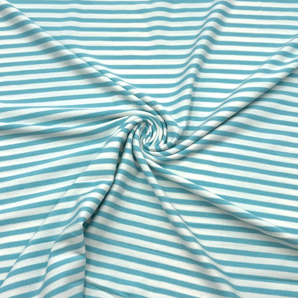 Aqua Stripe | Rayon Stretch Knit