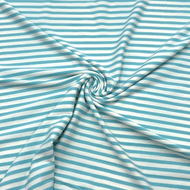 Aqua Stripe | Rayon Stretch Knit