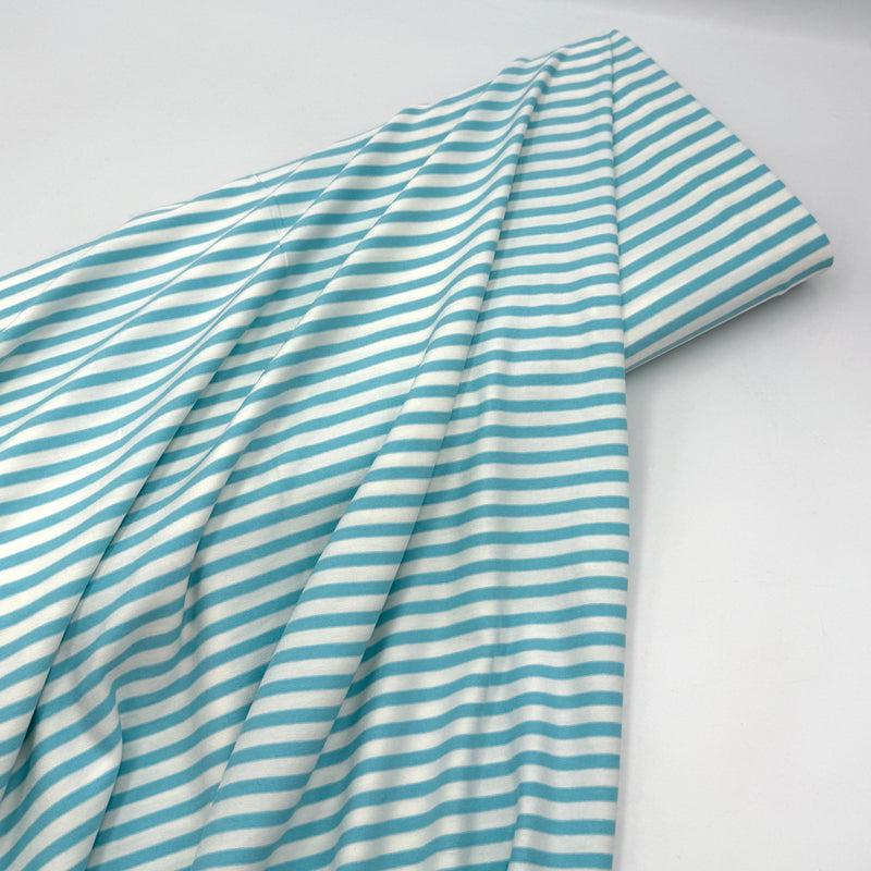 Aqua Stripe | Rayon Stretch Knit