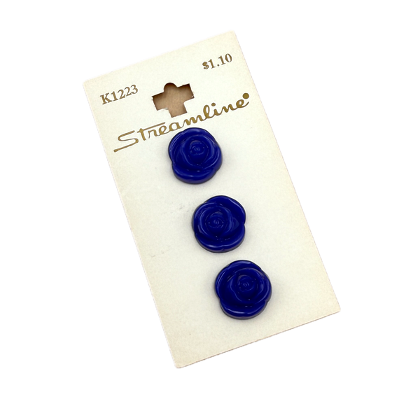 5/8" Blue Rose | Plastic Buttons