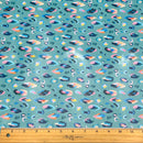 Kindness Always Teal Leopard | PUL Fabric | Polyurethane Laminate | Laminated on the FRONT