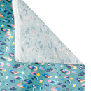 Kindness Always Teal Leopard | PUL Fabric | Polyurethane Laminate | Laminated on the FRONT