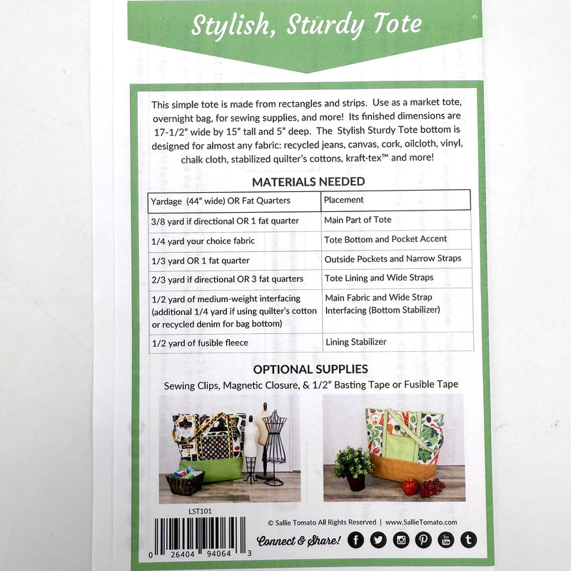Stylish Sturdy Tote | Sallie Tomato | Bag Pattern