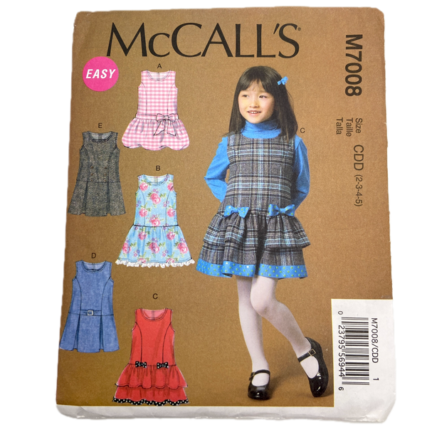 McCall's 7008 | Kids Dresses/Jumpers | Sizes 2-3-4-5