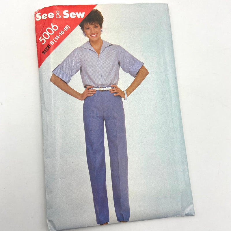Butterick See & Sew 5006 | Adult Top & Pants | Size 14-18