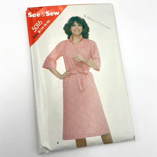 Butterick See & Sew 5016 | Adult Dress & Belts | Size 14-18
