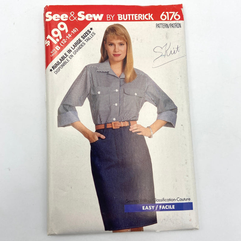 Butterick See & Sew 6176 | Adult Shirt & Skirt | Size 12-16