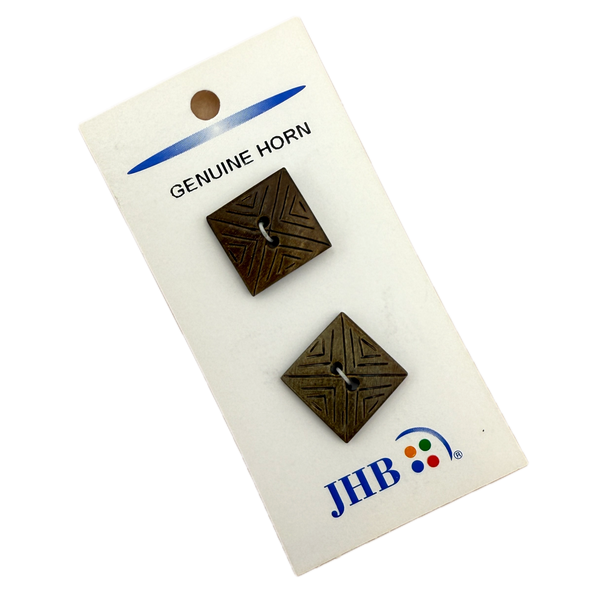 3/4" Carved Square | Horn Buttons