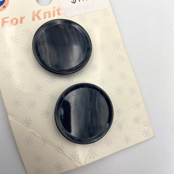 1" Graphite | Plastic Buttons | Set of 2