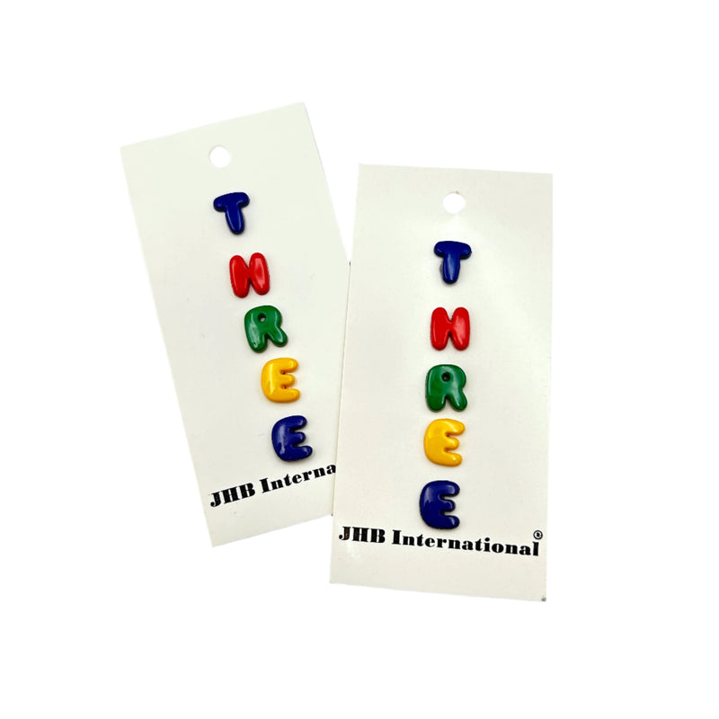 3/8" Three's |  Plastic Buttons