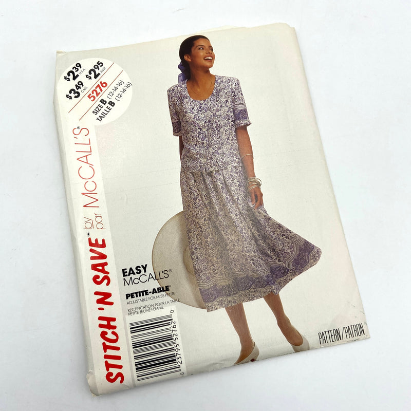 McCall's Stitch 'N Save 5276 | Adult Two-Piece Dress | Size 12-16
