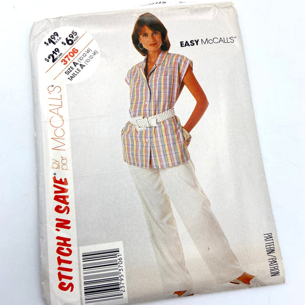 McCall's Stitch 'N Save 3706 | Adult Shirt and Pants | Size 10-14