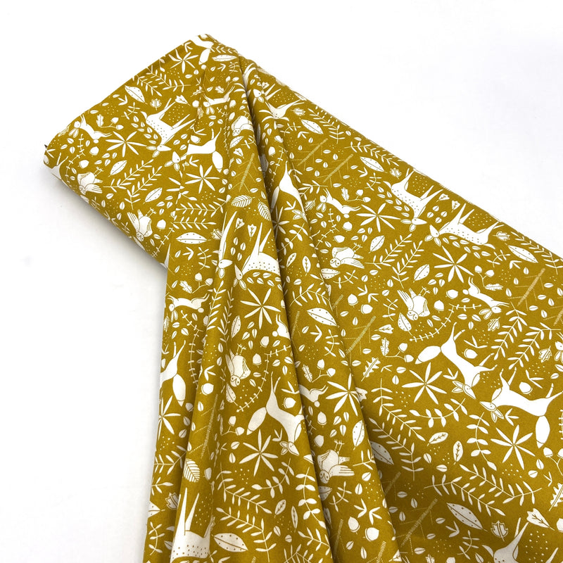 Deer Mustard | Nocturnal | Quilting Cotton