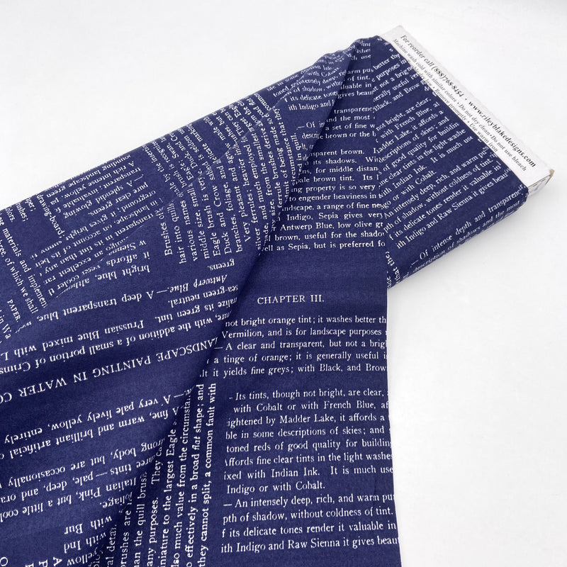 Art Words Dark Blue | Painter's Palette | Quilting Cotton