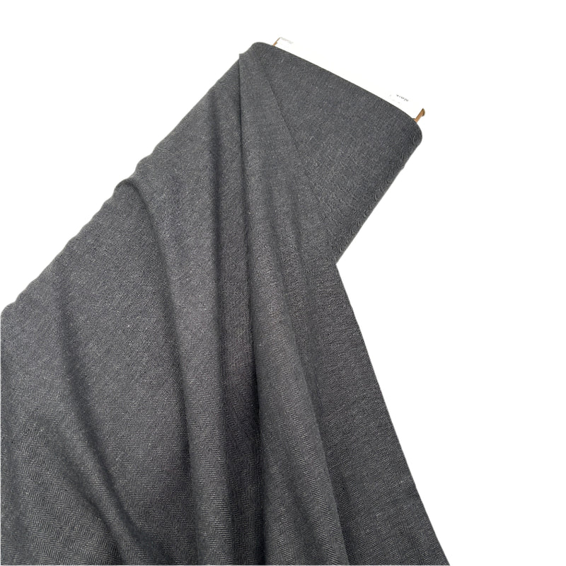Herringbone Black | Hemptex Herringbone | Hemp Cotton Blend